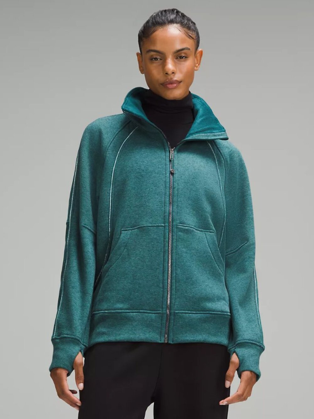 Lululemon Scuba Oversized Funnel-Neck Full Zip Long Plush XL/XXL Storm Teal